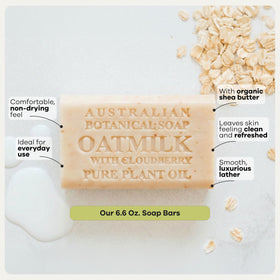 Australian Botanical Soap Oat Milk with Cloudberry pack of 8 — value for daily cleansing.