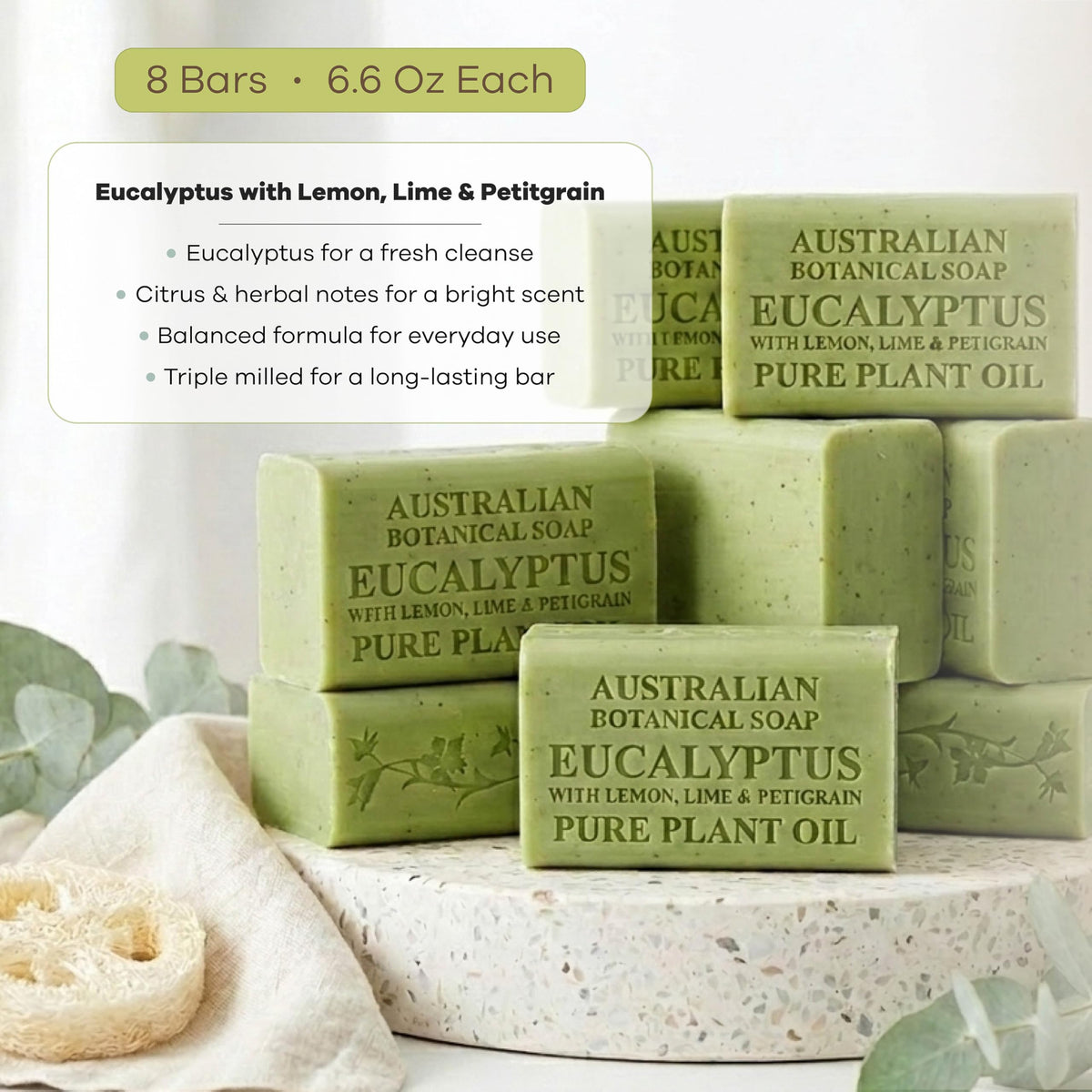 Australian Botanical Soap organic-shea-butter-sheen bar adds creamy lather with skin-softening benefits