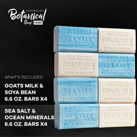 Australian Botanical Soap packaging highlights origin and natural ingredients.