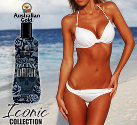 Australian Gold Daringly Dark Intensifier fruity coconut fragrance enhances the tanning experience