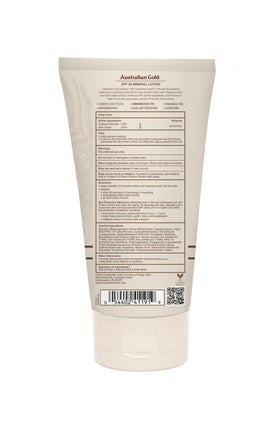 Australian Gold Mineral SPF 30 lotion provides broad spectrum protection for daily outdoor use