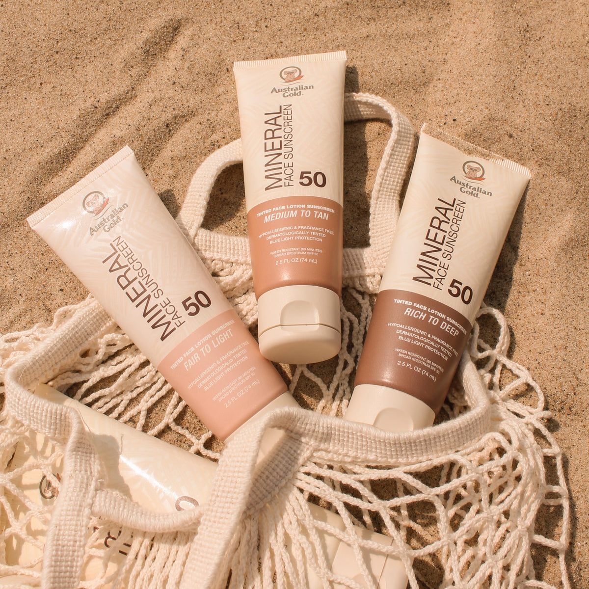 Close-up of Australian Gold ingredients like shea butter and vitamin E in the formula