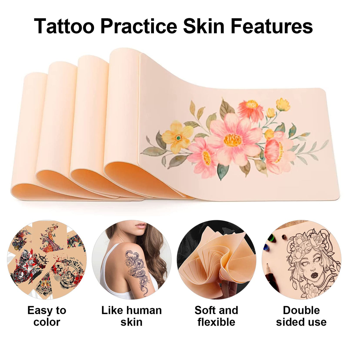 Autdor silicone practice skin with soft, skin-like feel for realistic practice