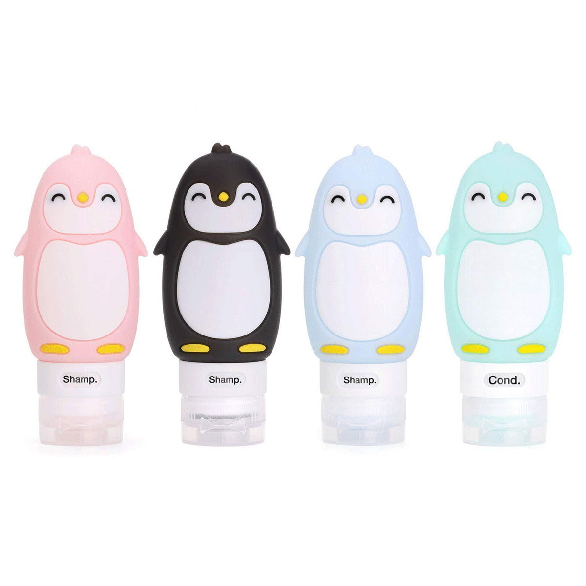 AUTENS leakproof silicone travel bottles 4-pack for shampoo, conditioner, and lotion.