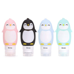 AUTENS leakproof silicone travel bottles 4-pack for shampoo, conditioner, and lotion.