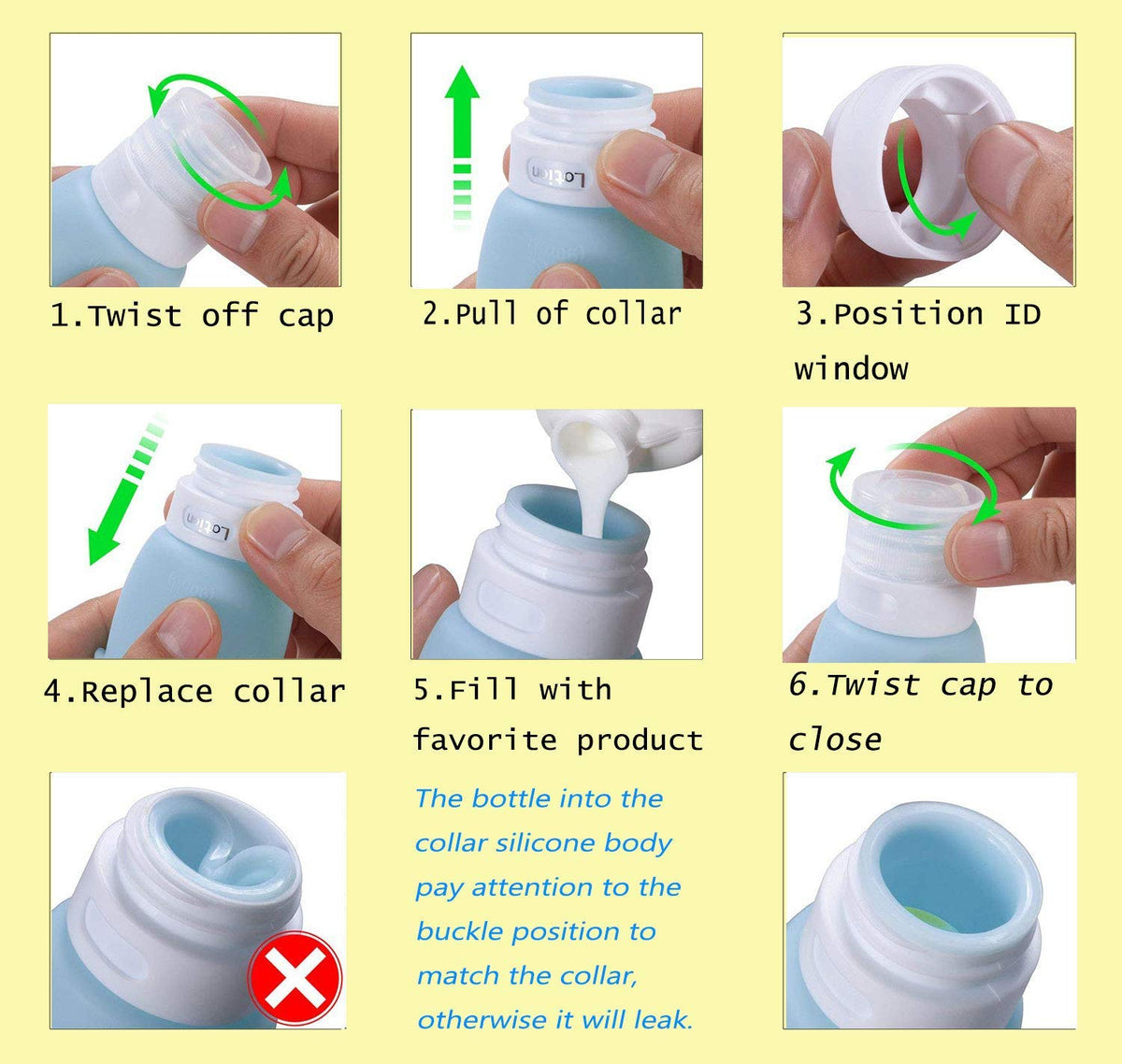 AUTENS switchable labels on caps help identify liquids at a glance.