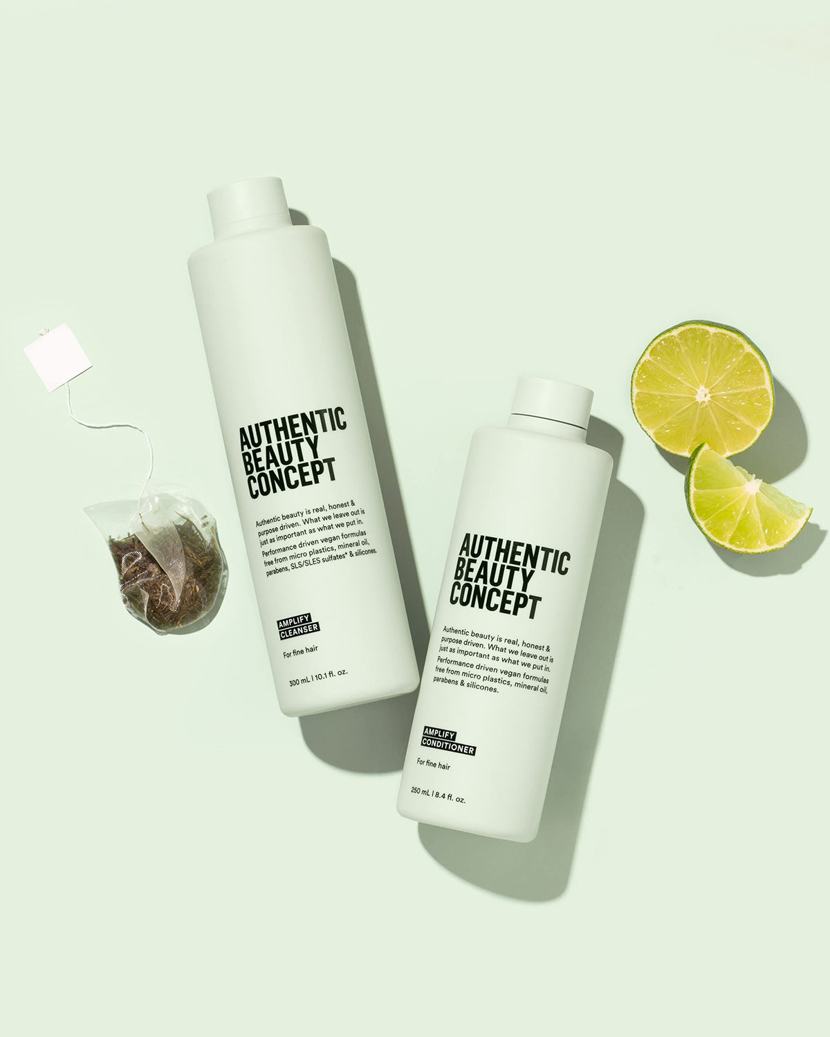 Vegan label on Amplify Cleanser bottle signals plant-based care