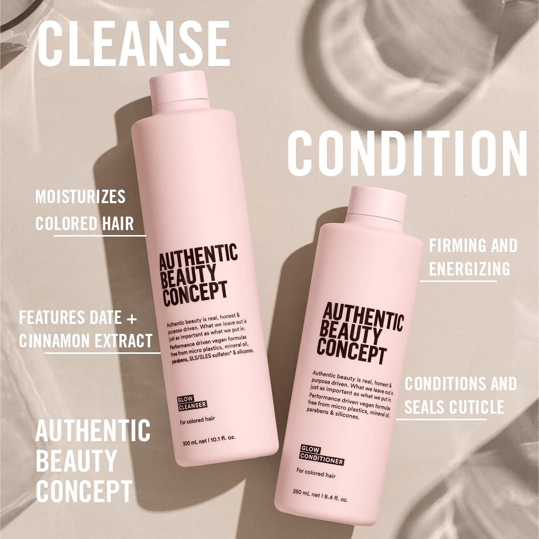 Glow Cleanser foamy lather on wet hair highlights gentle cleansing for color-treated locks.