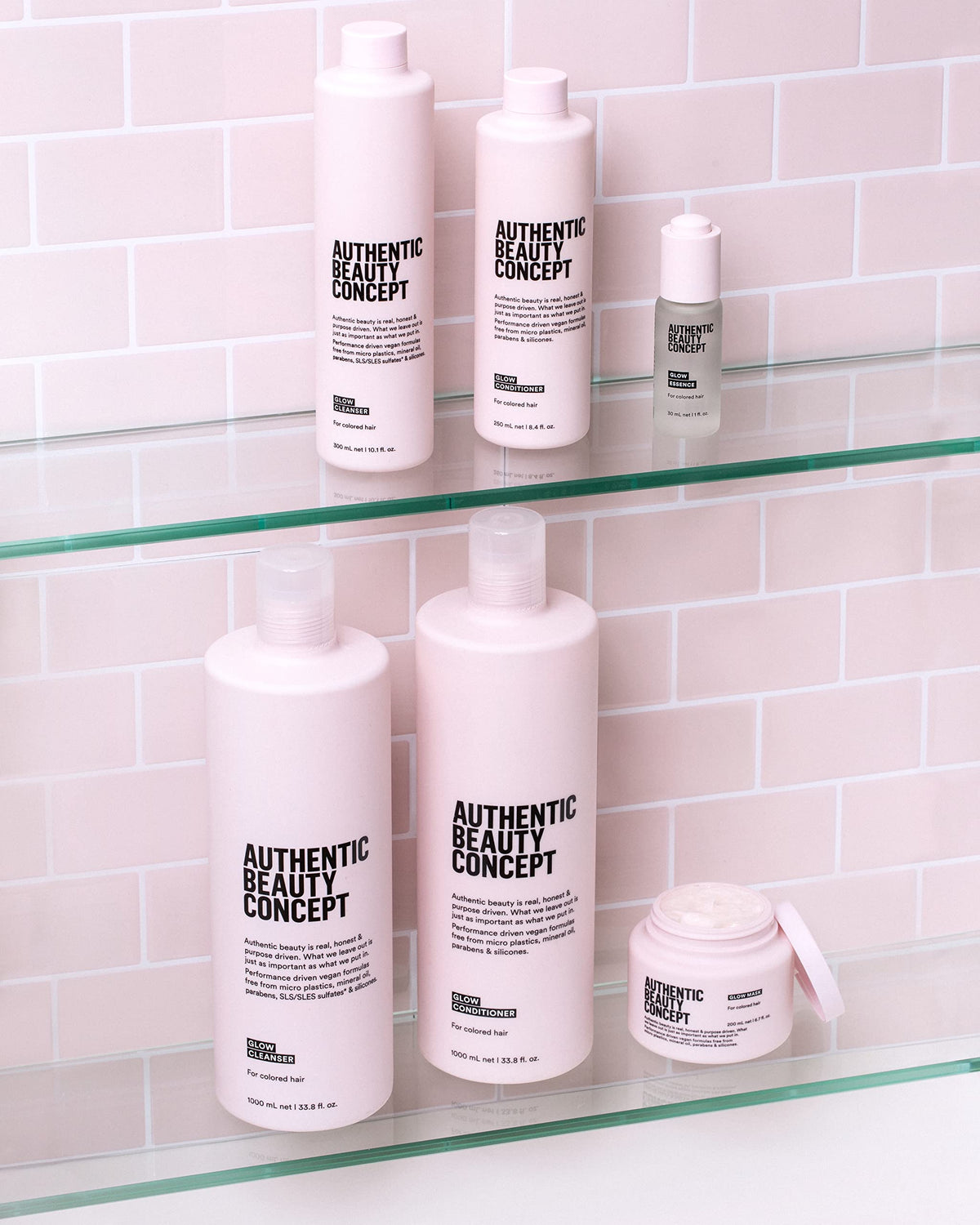 Authentic Beauty Concept Glow Conditioner color preservation in action for vibrant hair.