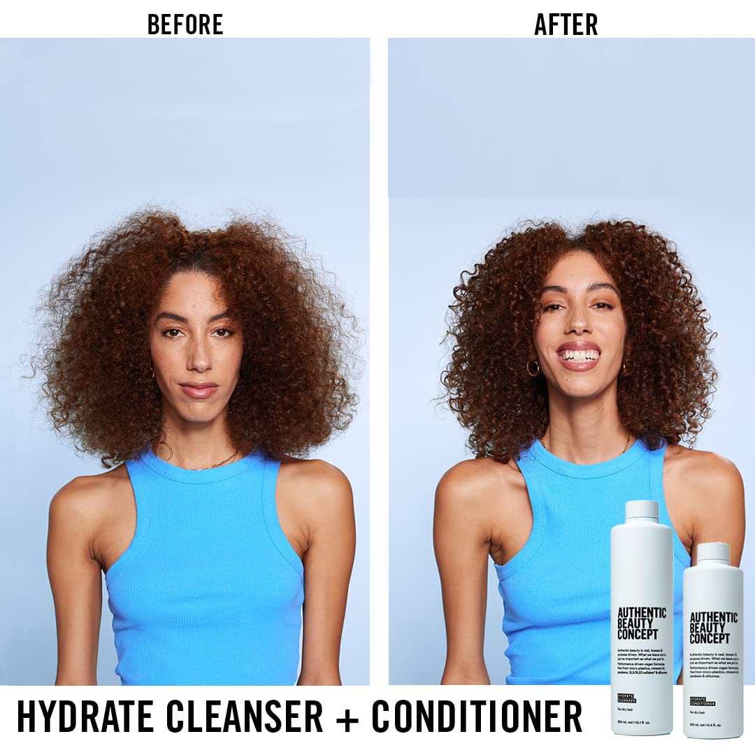 Close-up of Hydrate Conditioner label with vegan and cruelty-free icons