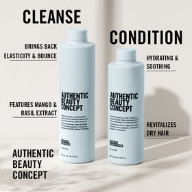 Pour shot of Authentic Beauty Concept Hydrate Conditioner showing lightweight hydration