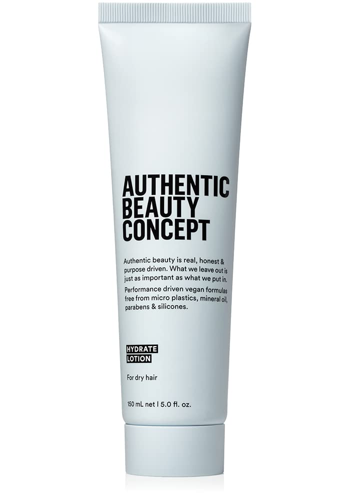 Authentic Beauty Concept Hydrate Lotion bottle shown, lightweight hydration for everyday shine.