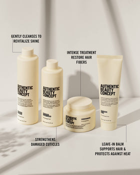 Authentic Beauty Concept Replenish Cleanser pour demonstrates easy application and gentle cleansing.