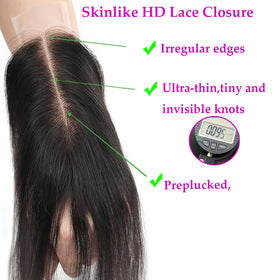 AUTTO Brazilian virgin hair closure 2x6 showing premium texture