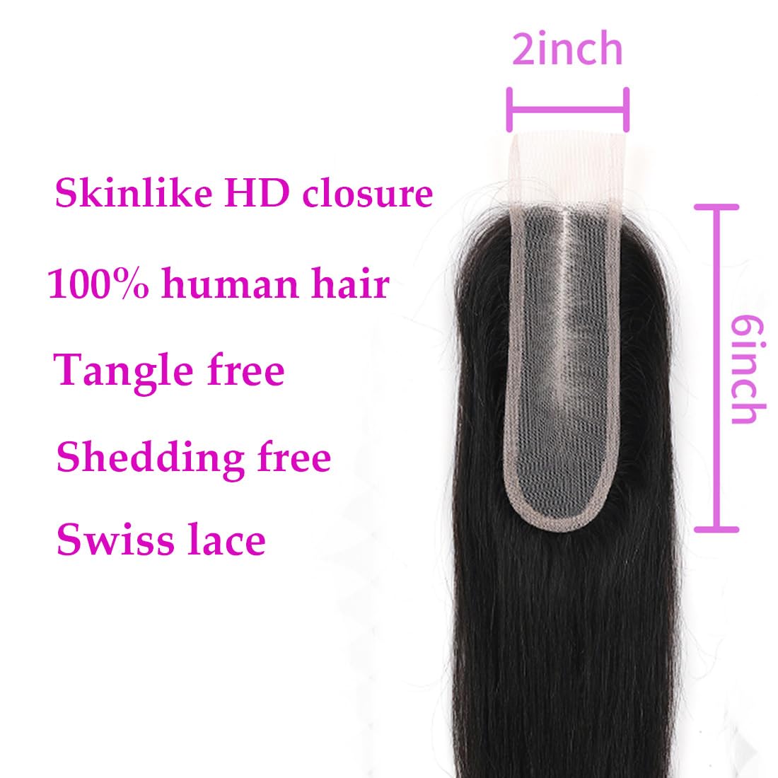AUTTO Swiss lace ultra-thin HD closure blending with skin tone