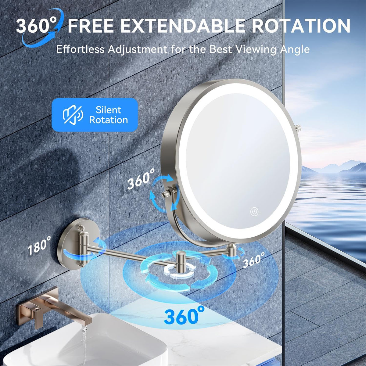 Auxmir three LED lighting modes for versatile lighting conditions