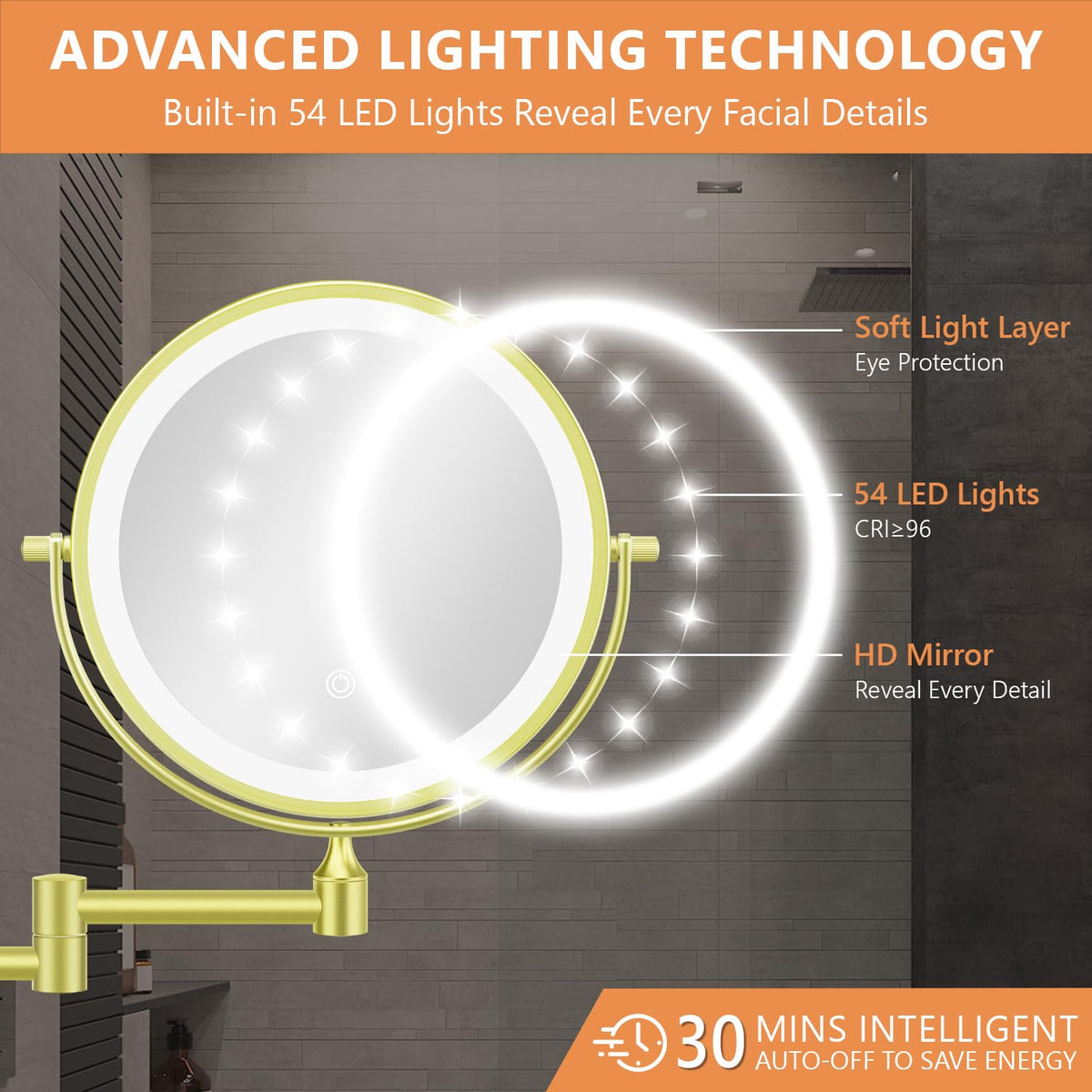 Auxmir 360-degree extendable arm for flexible viewing angles