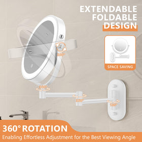Auxmir mirror arm rotates 360 degrees for flexible angles