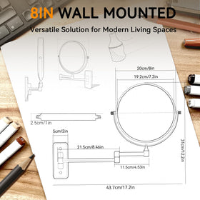 Auxmir 360-degree swivel mirror allows quick angle adjustments.