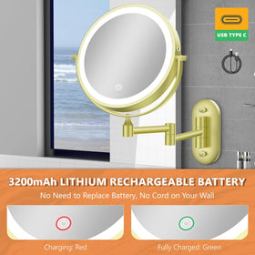 Auxmir 8inch makeup mirror 20x detail side for precise brow shaping and eyeliner.