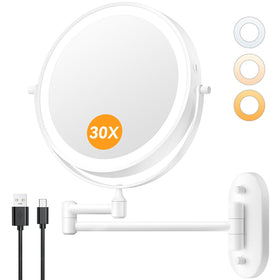 Auxmir 8-inch bathroom mirror in front view for precise makeup tasks