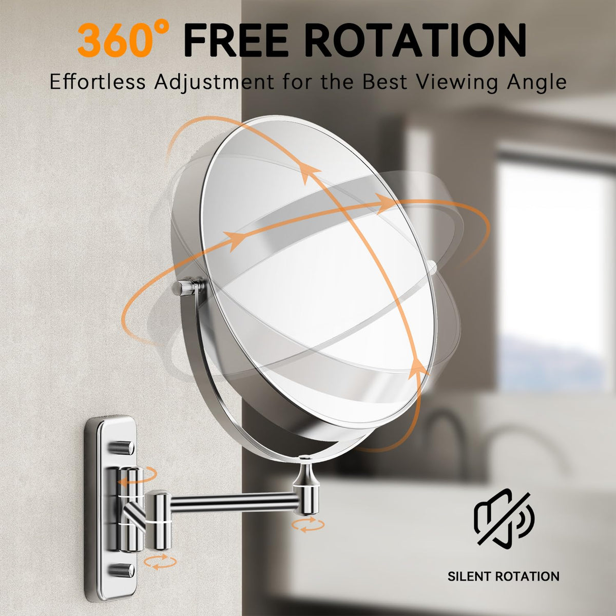 Auxmir extendable arm mirror lets you adjust angle for optimal viewing.