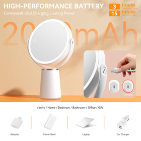Auxmir 360-degree rotation enables flexible angles during makeup or grooming.