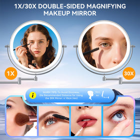 Auxmir lighted bathroom mirror with three LED color options for any time