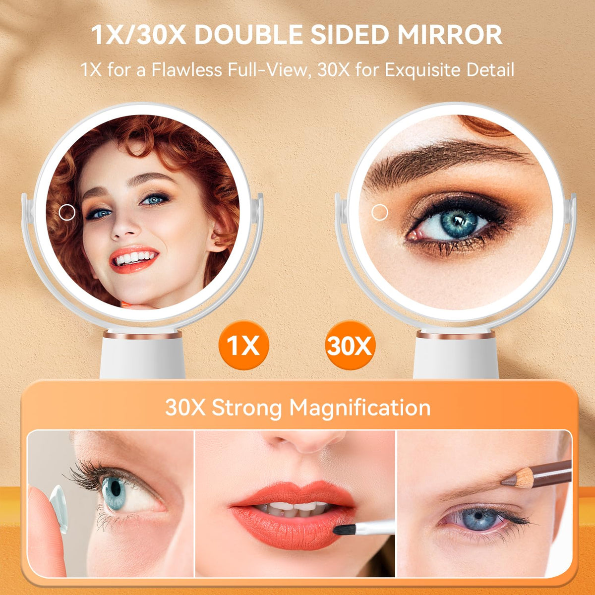 Auxmir 30x magnification for detailed eyelash and brow work.