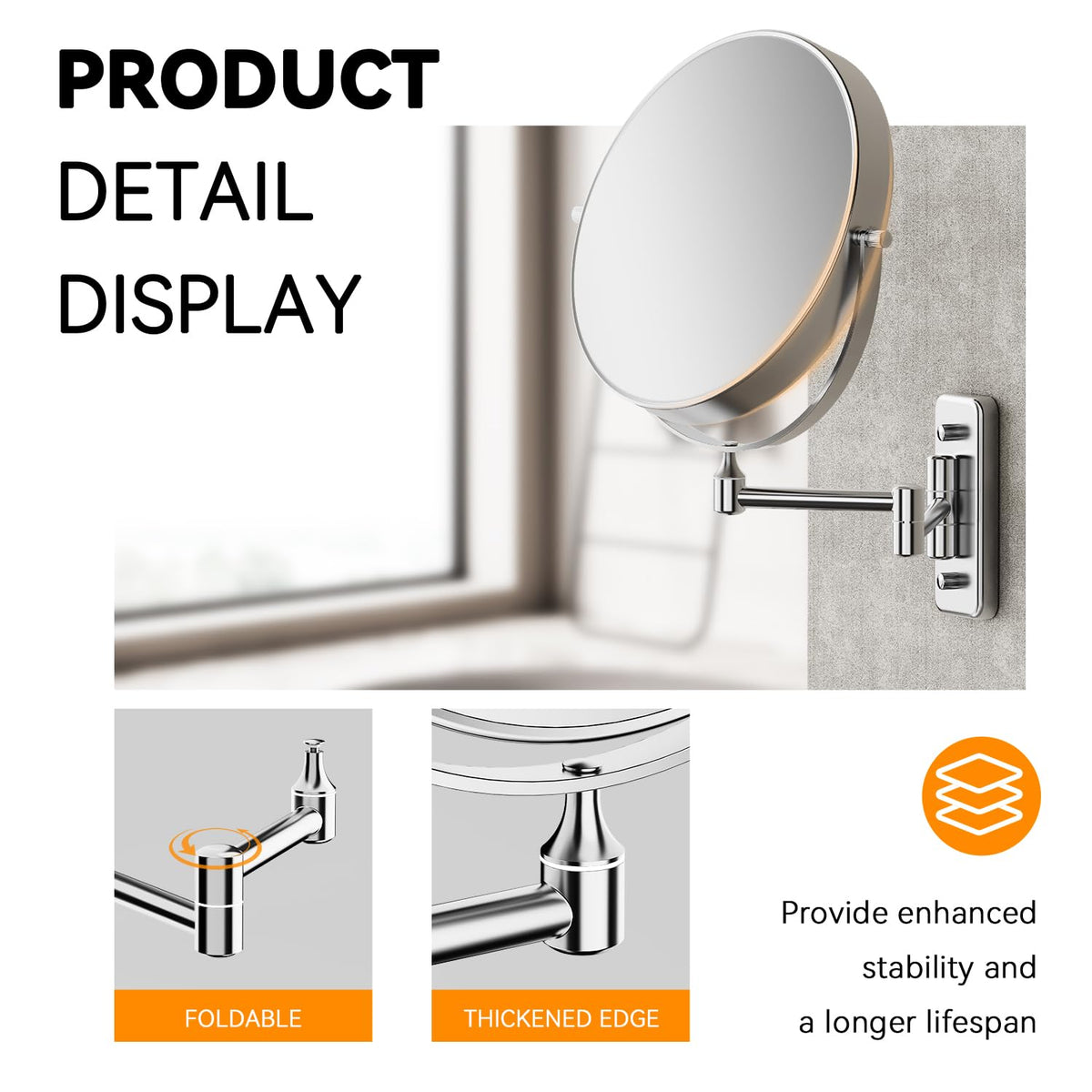 Auxmir distortion-free reflection helps you apply makeup with precision.