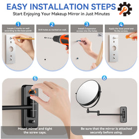 Auxmir space-saving wall-mount design keeps the vanity organized
