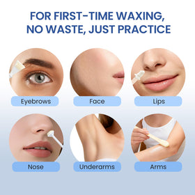 AUZEAL nose wax beads application on skin for precise shaping.