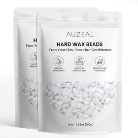AUZEAL nose wax beads in a jar for precise at-home grooming.