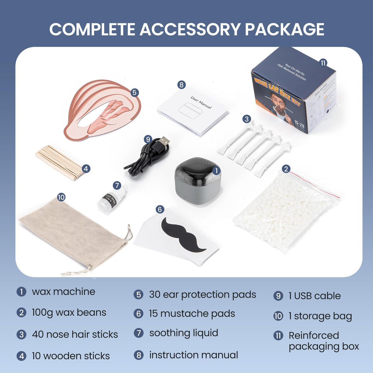 AUZEAL Nose Wax Kit hygienic-cleaning for simple upkeep.