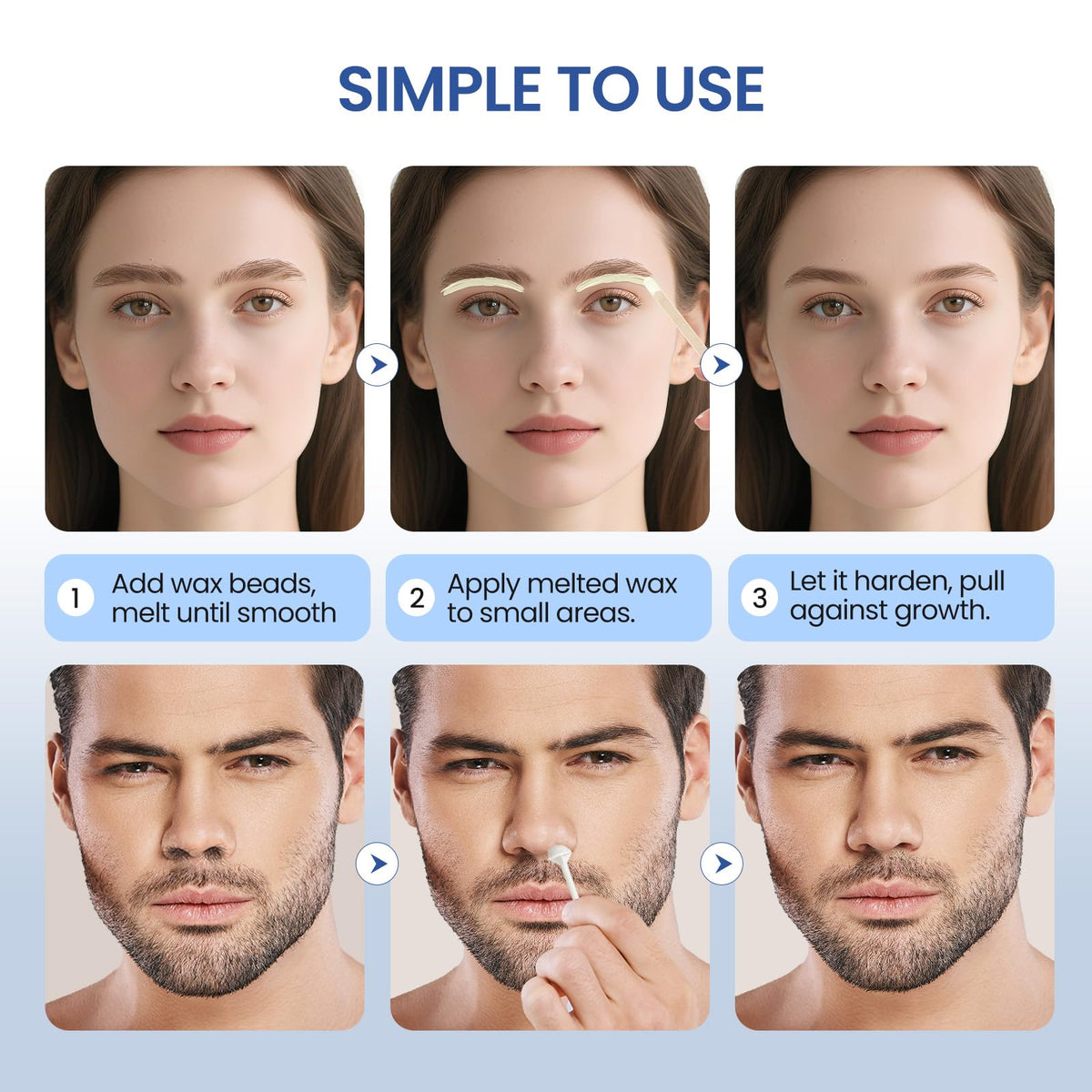 AUZEAL smooth skin after wax, highlighting a lasting feel.