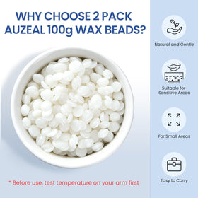 AUZEAL wax beads close-up shows texture for smooth melting.