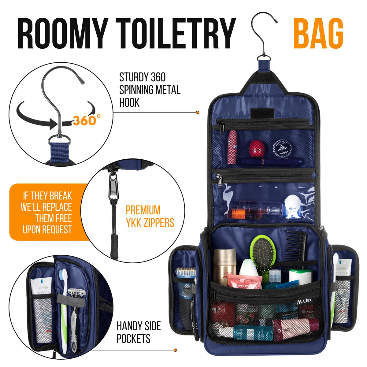 AvaJex double-stitched handle provides durable grip while packing.