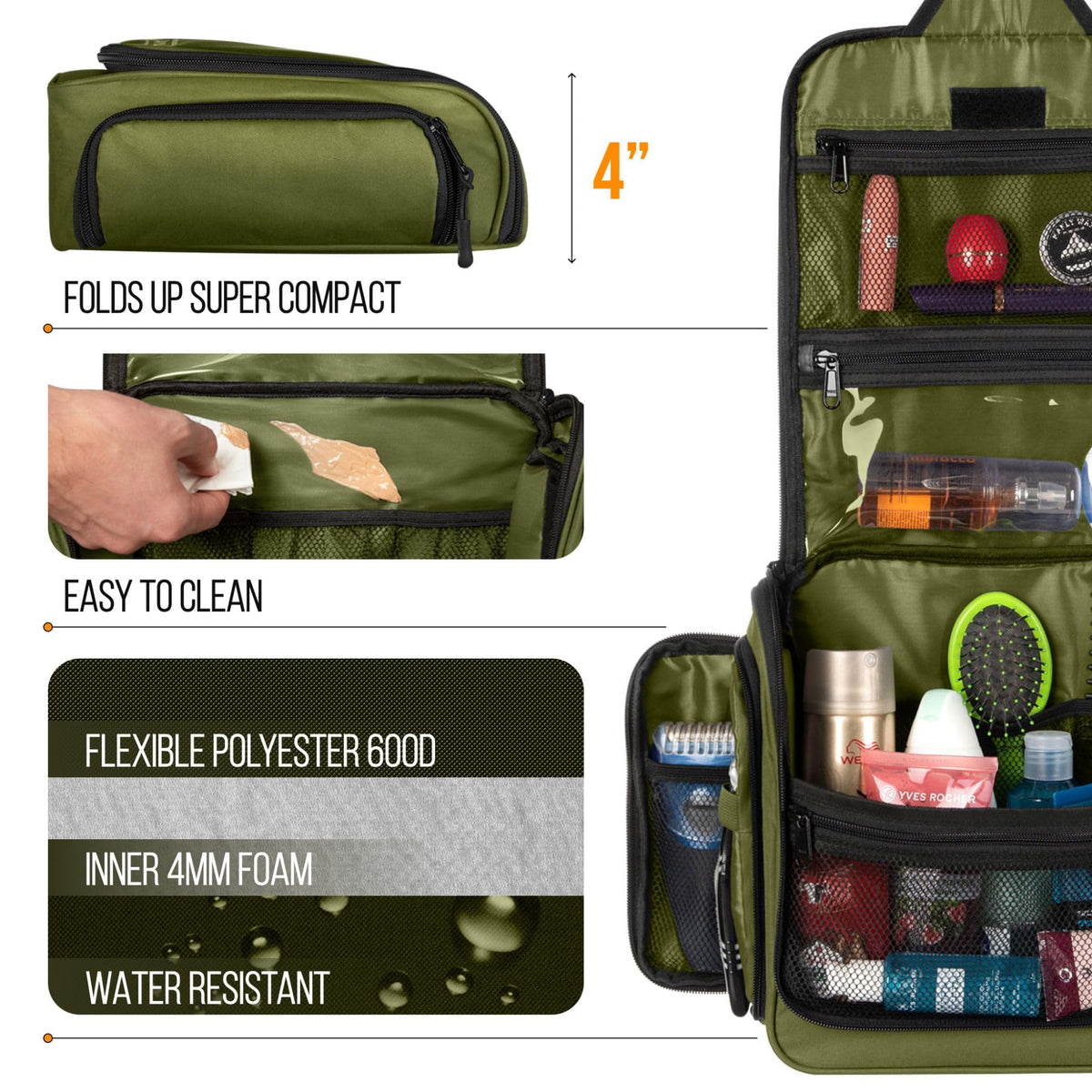 AvaJex premium polyester exterior with easy-to-clean lining.