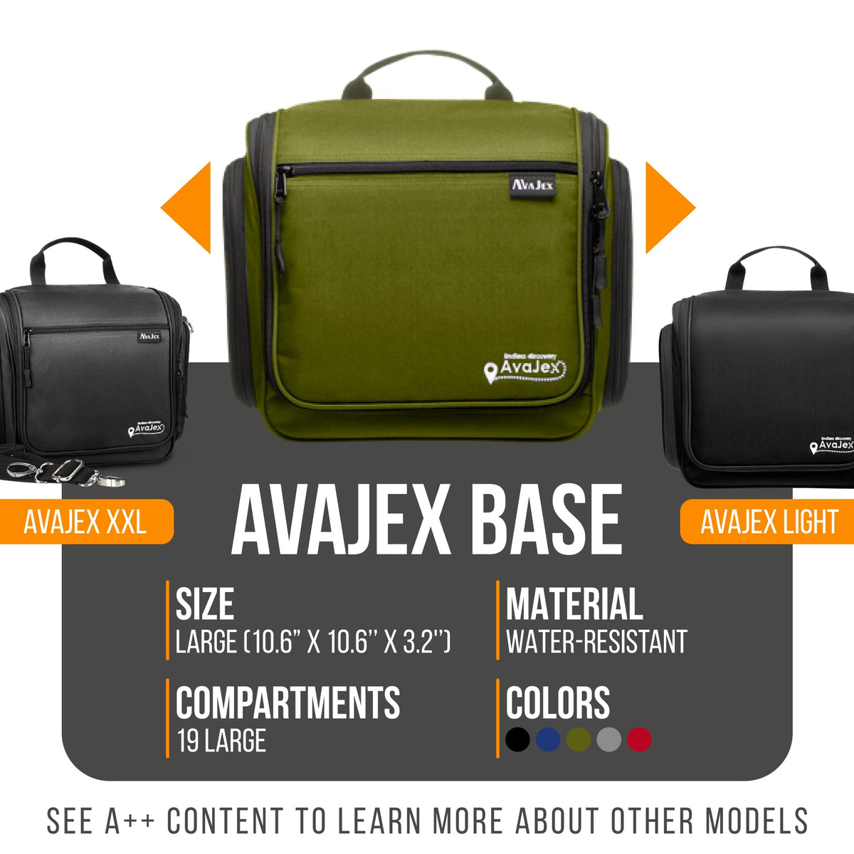 AvaJex waterproof inner lining prevents leaks inside luggage.
