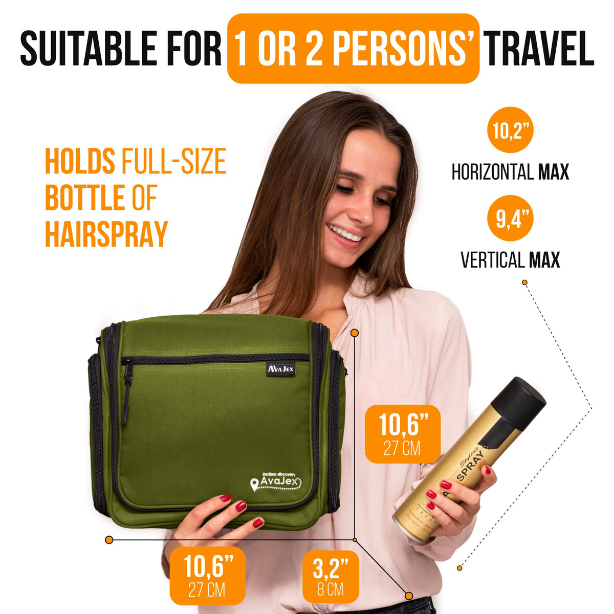 AvaJex metal swivel hook for hanging the bag conveniently.