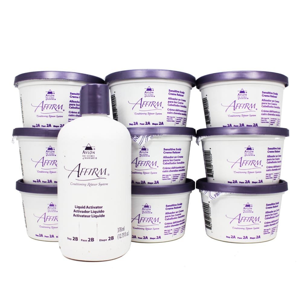 Avalon Avlon Affirm Sensitive Scalp Conditioning Relaxer bottle for gentle scalp comfort and easy rinse