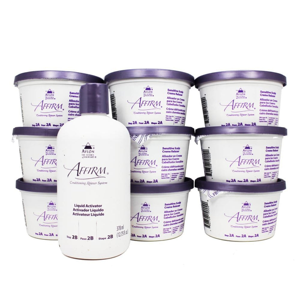 Avalon Avlon Affirm Sensitive Scalp Conditioning Relaxer bottle for gentle scalp comfort and easy rinse