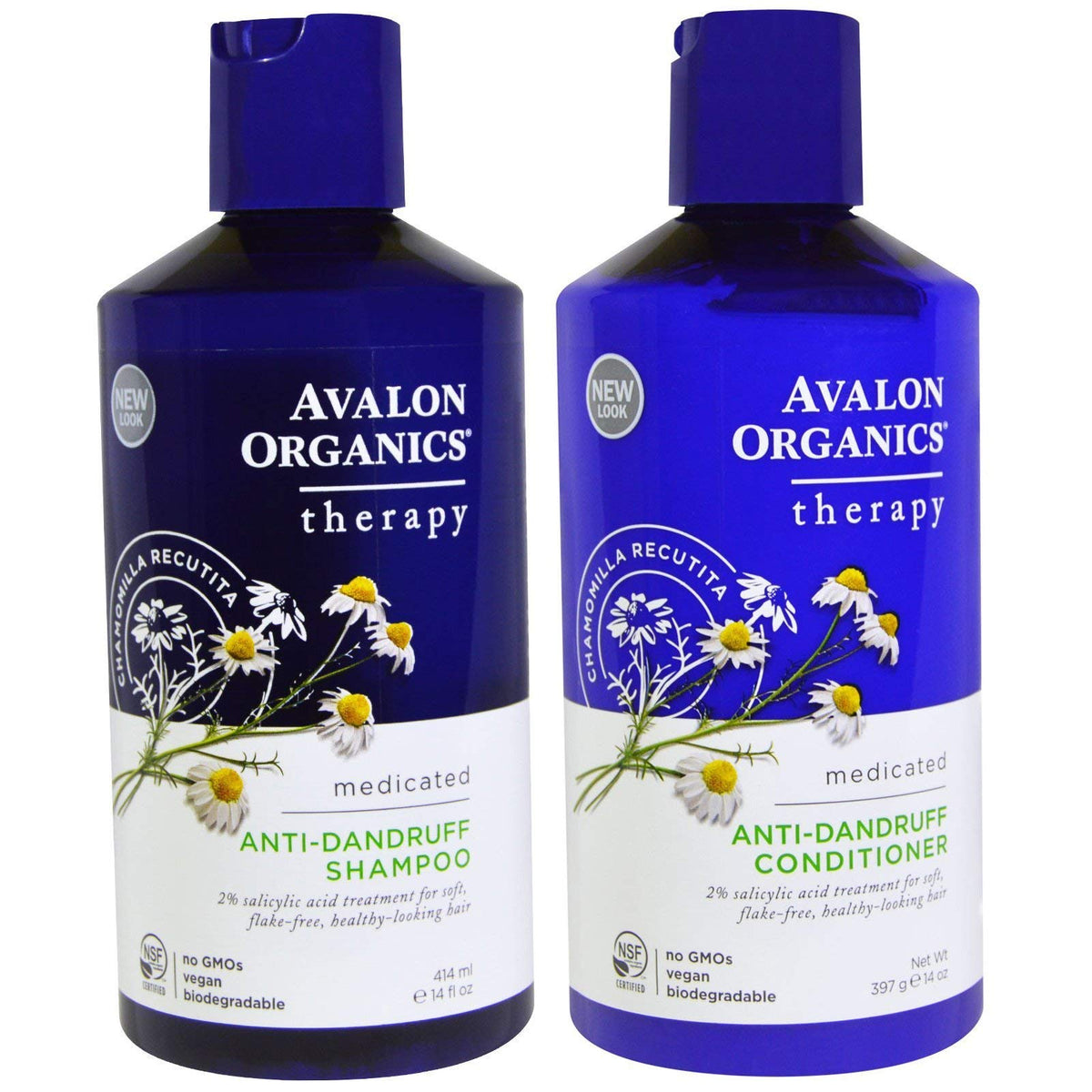 Avalon Organics Anti-Dandruff Shampoo bottle soothes flakes and cleanses scalp