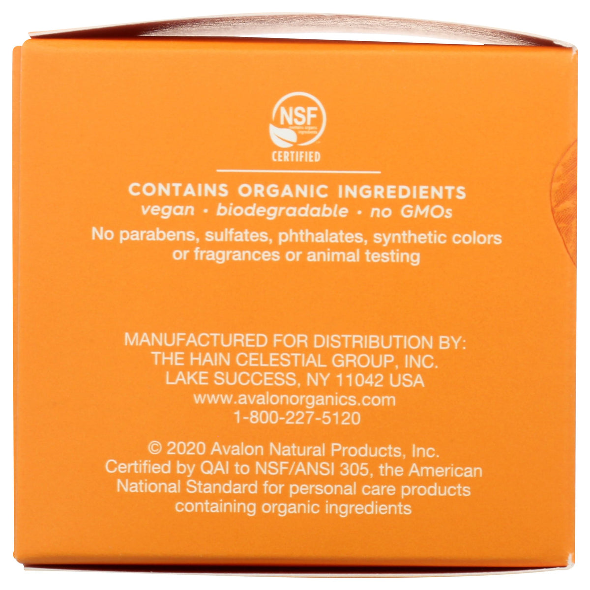 Dermatologist-tested label on Avalon Organics product