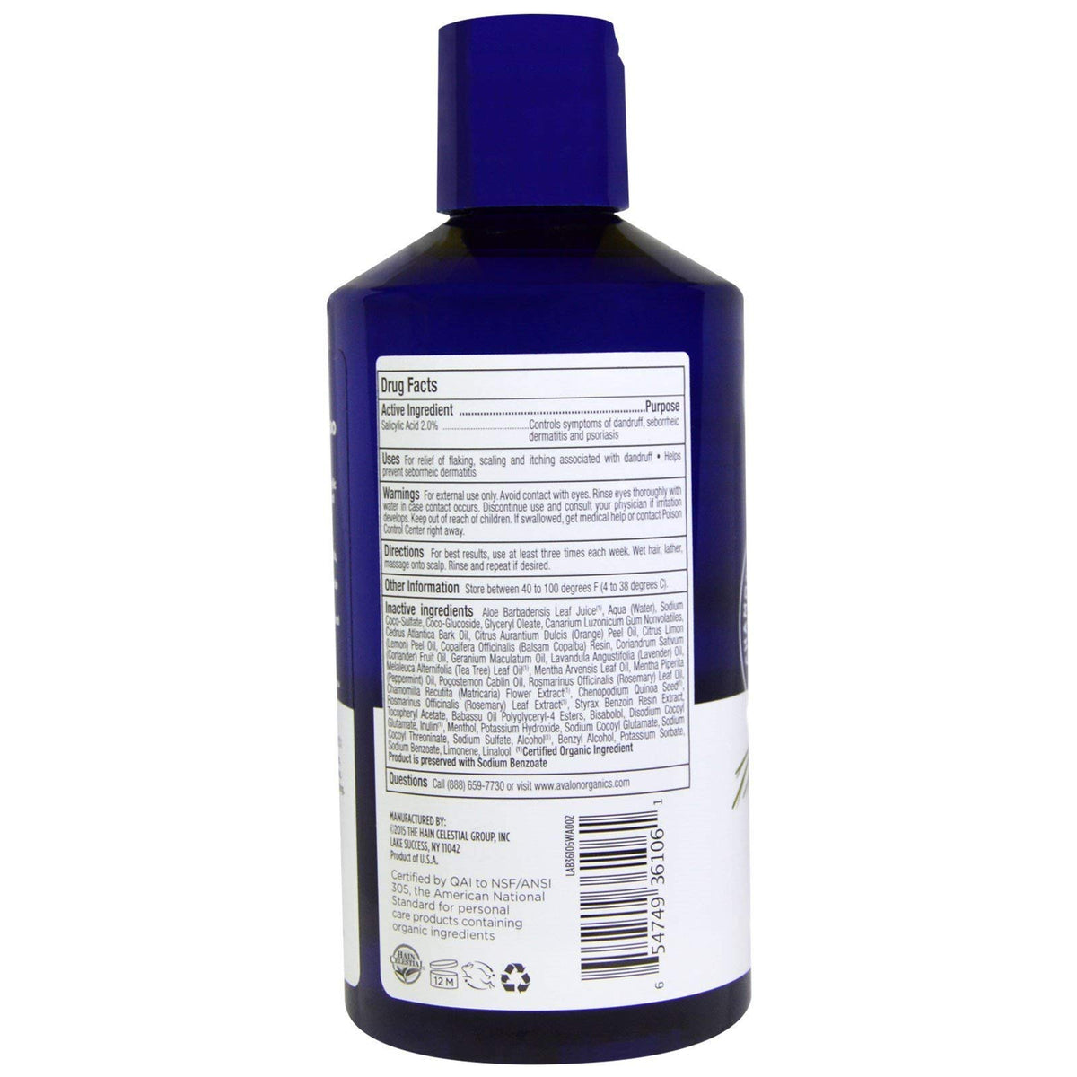 Avalon Organics organic botanicals close-up for balanced scalp care