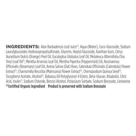 Avalon Organics Tea Tree Shampoo label shows certified organic formula