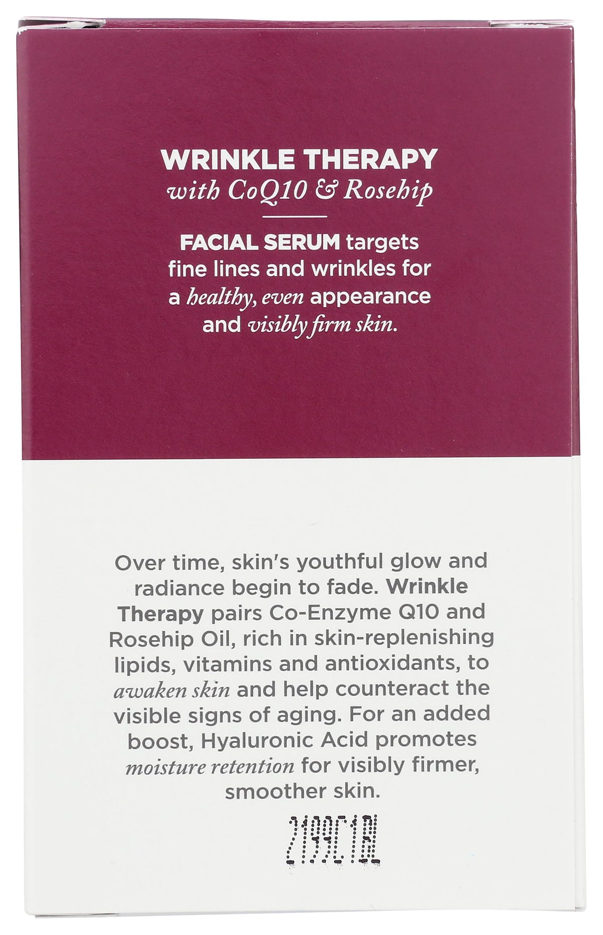 Close-up of Avalon Organics serum drops with CoQ10 and rosehip for nourishing botanicals