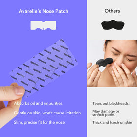 AVARELLE Cica-infused nose patch close-up for calming support.