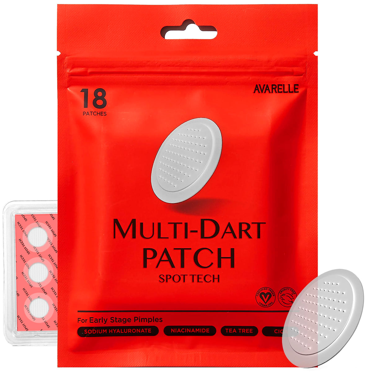 AVARELLE Multi-dart patch packaging close-up for portable use.