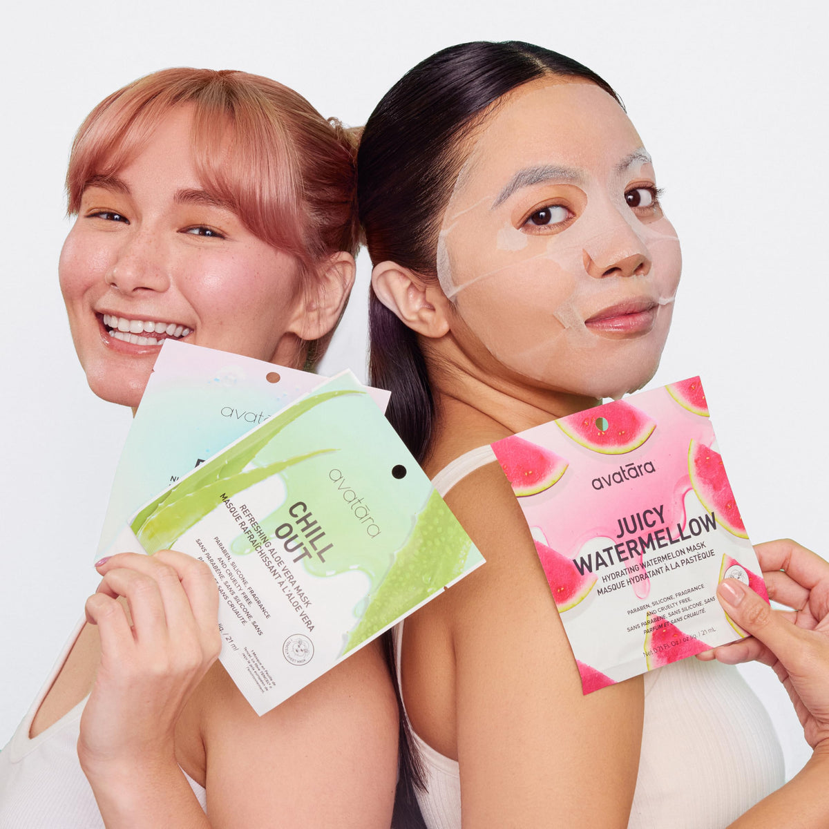 Avatara All-Stars aloe mask close-up to soothe sensitive skin naturally.